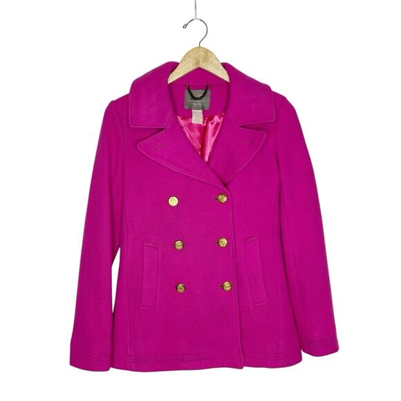 J. CREW Stadium Cloth Majesty Double Breasted Pea Coat - Picture 6 of 13